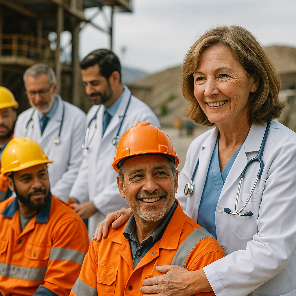 Equipo médico con trabajadores